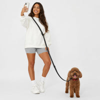 Kazazoo Hands-Free Dog Leash Adjustable Length 5-8 Ft - Black / M
