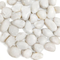 HappyFiller Natural Decorative White Pebbles Polished Rocks Stones for Aquarium Gravel,Fish Turtle Tank,Outdoor Indoor Succulents Plants Top Dressing,Graden Landscaping,2 LB