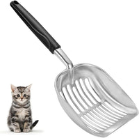 Cat Litter Scoop-Metal Litter Scooper-Kitty Metal Scooper-Long Handle – Daily Care for Cats - XL-1 / Black