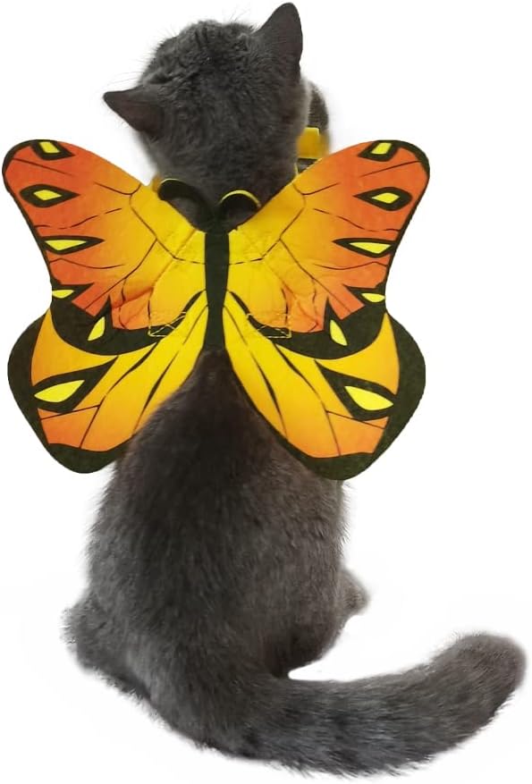 Pet Cat Bat Wings for Halloween Party Decoration - Yellow