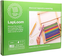 Harrisville Designs Friendly Loom LapLoom tapestry weaving kit with hardwood frame, wool yarn and shuttles