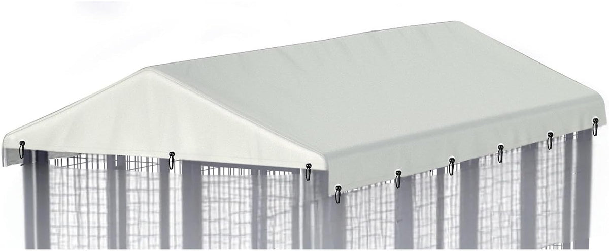 Outdoor Dog Kennel Cover 10'W x 10'L Replacement Covers - Beige / 5'W x 10'L x 1.5'H