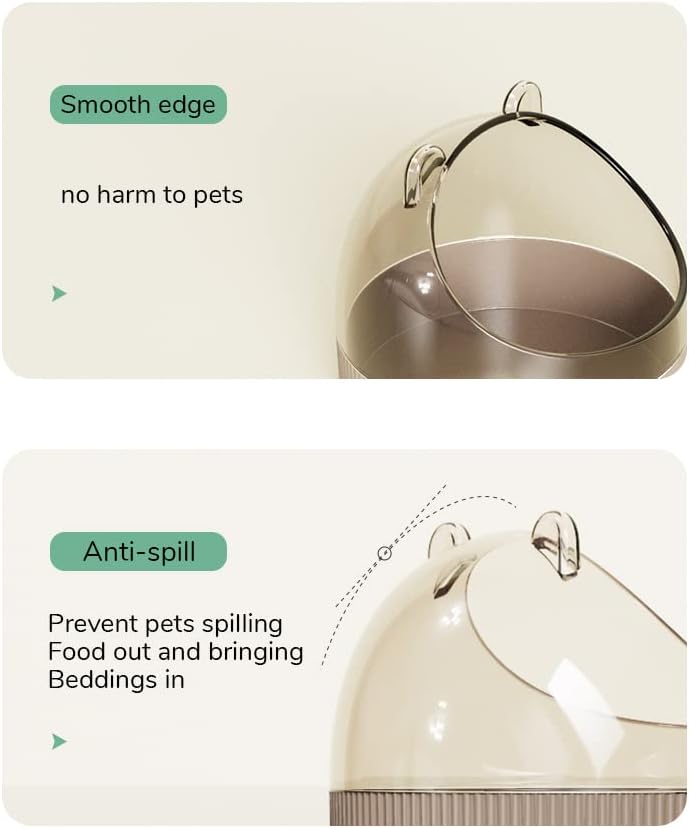 Guinea Pig Food Bowl Hamster Ceramic Water Dish Anti-Spill & Prevent - Green - image 2