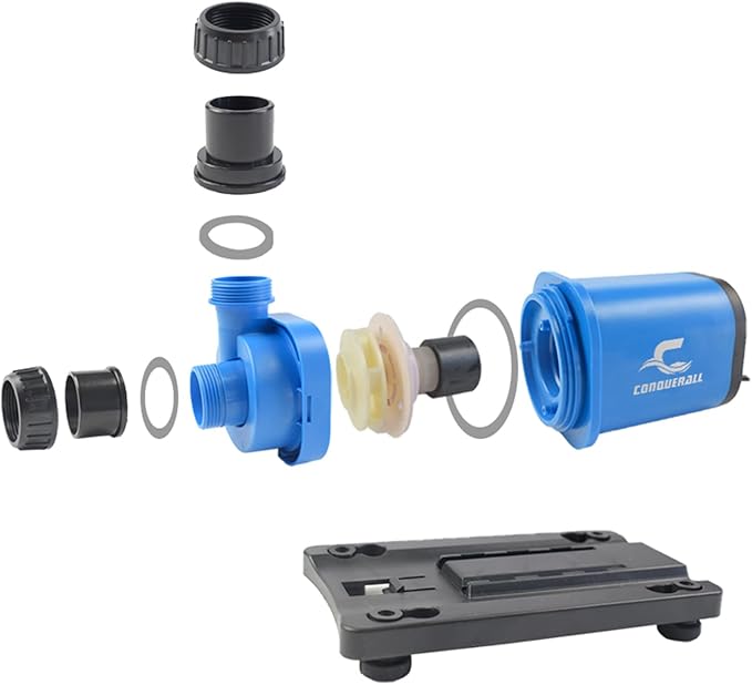 CONQUERALL 3170GPH 80W 24V 27.5ft DC Return Pump CHS-12000 Quiet Controller Warranty Water Pump for Aquarium Saltwater, Fish Tank, Coral, Aquaculture, KOI Pond, Sump,Hydroponic