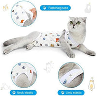 4 Pieces Cat Recovery Suits Body Wraps Breathable Kittens Recovery Clothes for Cats Small Dogs Abdominal Weaning(Banana, Football, Strawberry, Donut,L)