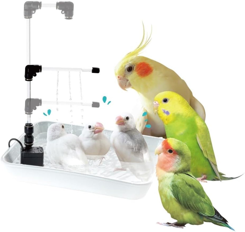 Bird Shower Parakeet Fountain Bath Bird Bath for cage Parrot Bird