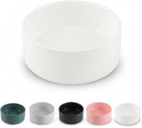 Ceramic Dog Bowl for Food and Water - Medium / White