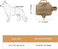 EXCELLENT ELITE SPANKER Nylon Dog Backpack with 2 Side Pockets - Coyote Brown / 9.1"L x 6.7"W x 2.0"H - image 4