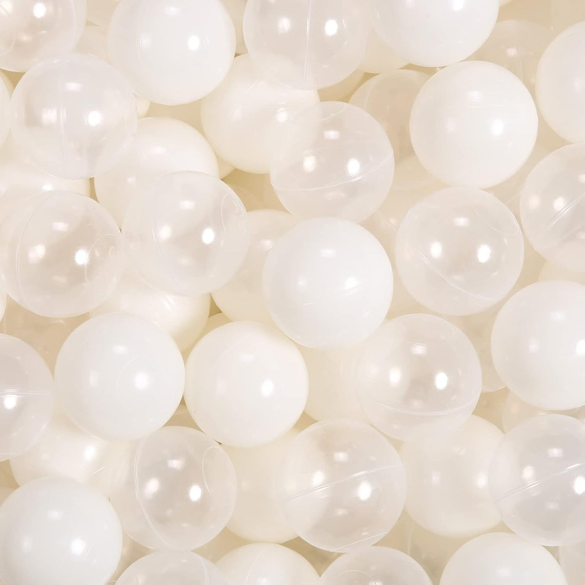 STARBOLO Ball Pit Balls for Toddlers Phthalate Free BPA - Beige Transparent / 200 balls