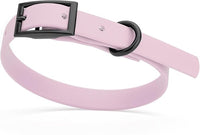 Dogline Biothane Waterproof Dog Collar Strong Coated Nylon Webbing with Black Hardware Odor- Proof for Easy Care Easy to Clean High Performance Fits Small Medium or Large Dogs, Pastel Purple