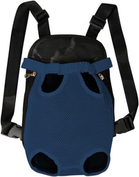 FEimaX Dog Carrier Backpack Pet Legs Out Front Cat Travel Bag, Adjustable Puppy Backpacks Carriers Hands-Free for Small Medium Dogs Cats Hiking Traveling Camping Daily Walking (Large, Navy)