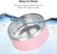 64 oz White Dog Bowl for Medium and Large Dogs, Non Slip Double Wall Vacuum Insulated Stainless Steel Dog Bowl That Keeps Water Cool (64 oz, White)