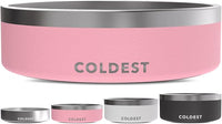 Coldest Dog Bowl - Anti Rust Metal, Non Slip, 3 Layers Insulated Stainless Steel Dog Bowls - Spill Proof & Heavy Duty - Water Bowl for Dogs, Cats & Pets, Dish Washer Safe (42 oz,Cotton Candy Pink)