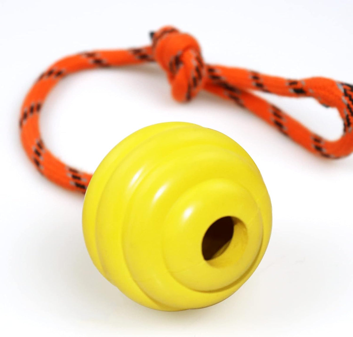 K9 Training Ball with Rope, Exercise and Reward Toy for Dogs - Yellow - image 3
