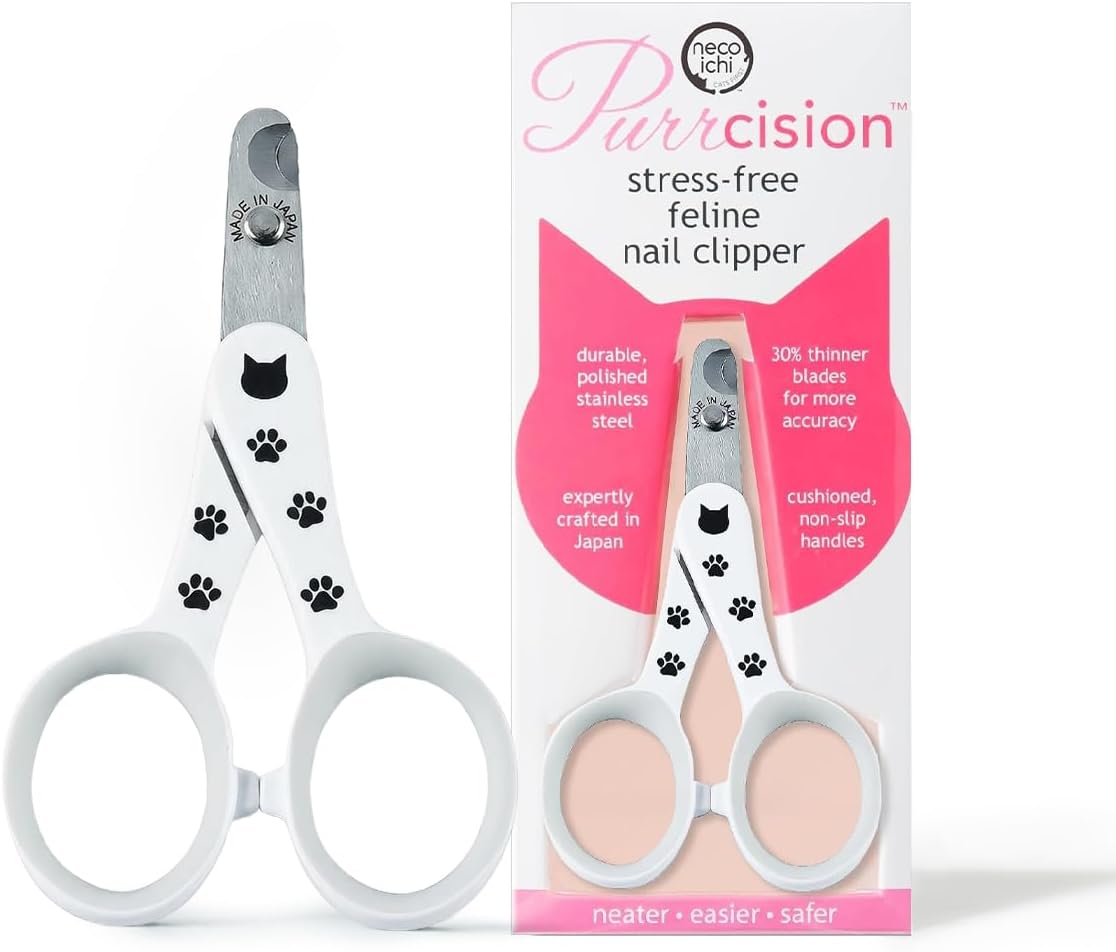 Necoichi Purrcision Stainless Steel Cat Nail Clipper - 1 Pack of 1 Piece / White