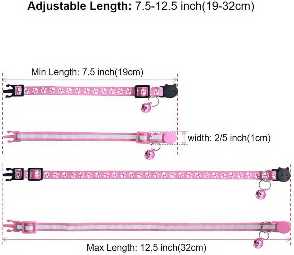 2 Pack Breakaway Cat Collars with Bells - Pink - image 2