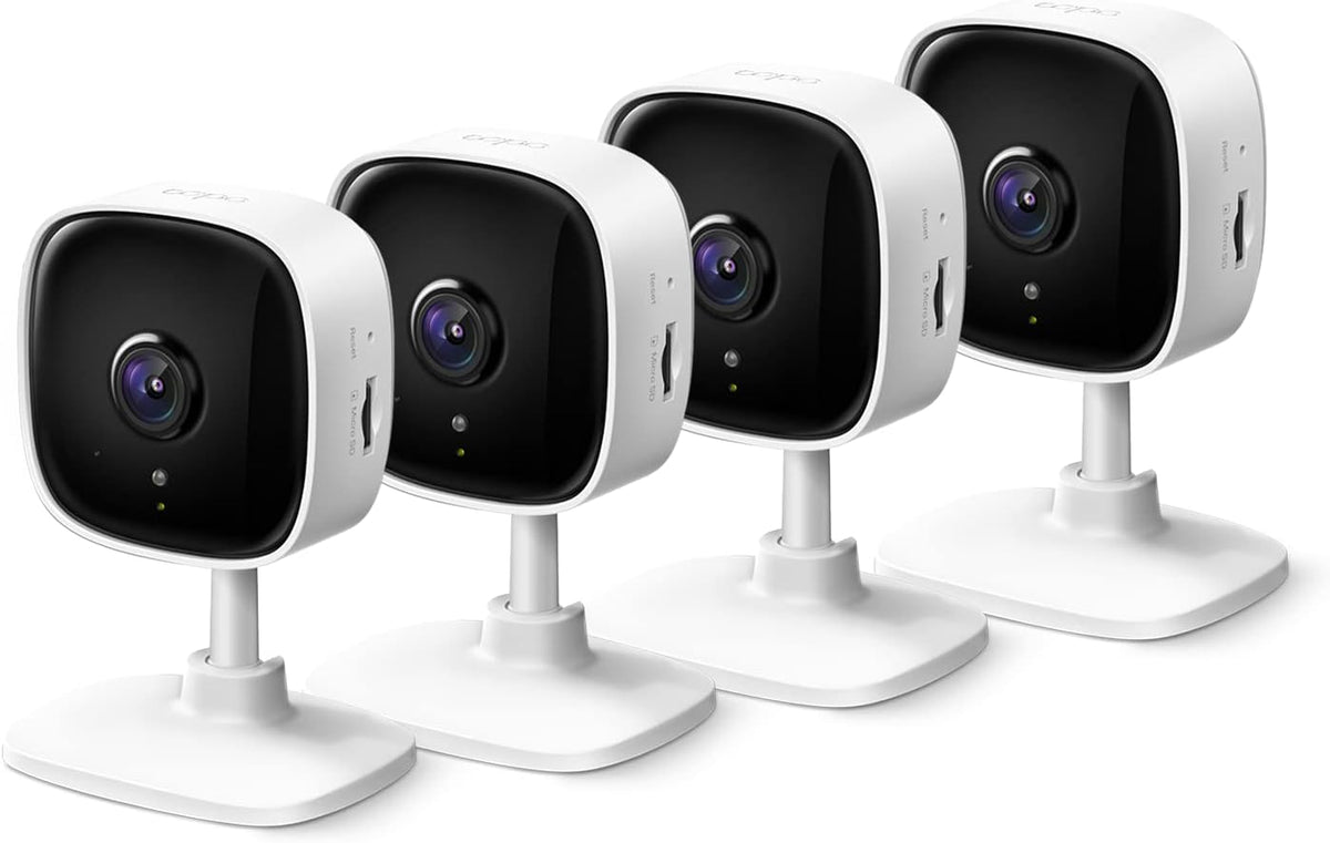 Tapo 1080P Indoor Security Camera, Baby Monitor, Dog Camera - 2K / White / 4-Pack