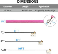 MayPaw Small Rope Dog Leash 6FT 8FT 10FT - 10ft*1/4" / pink - image 4