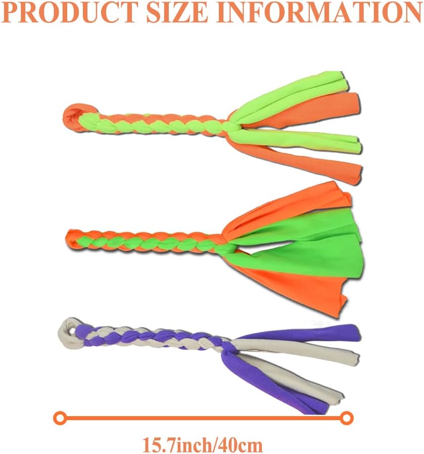 ASOCEA 3 Pack Dog Rope Toys Flirt Pole Replacement for Small Medium - Green+Yellow - image 2