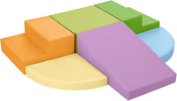 TODIBY 6-Piece Soft PU Leather Toddlers Climbing Toys - Apricot Pink, Blue, Orange, Green, Purple / Regular Size