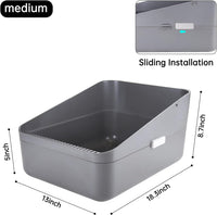 Open Cat Litter Box:Odor Reducing Anti Splash Design – Daily Care for Cats - Gray Medium - image 3
