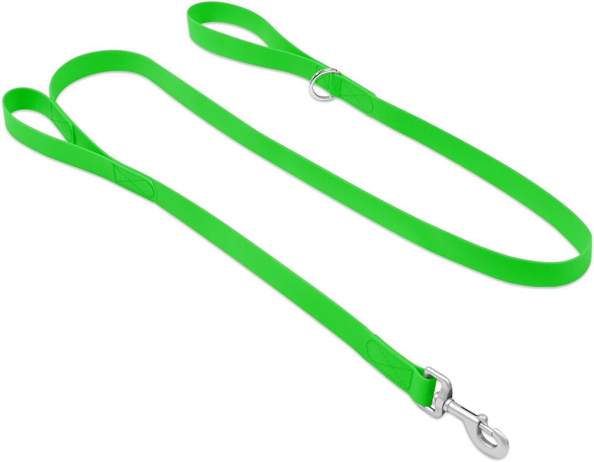 Waterproof Dog Leash, 5/6 FT Durable Odor-Proof Dog Leashes with Strong Metal Hooks Fits Small - Green / 6FT - Double Handle