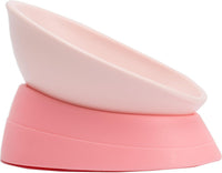 Bulldog Bowl Anti-Slip Dog Cat Dish Detachable Rubber Dog Bowl Pet - Pink / 3.5 Cup ( Medium/Large Dog )