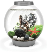 biOrb Classic 15 Acrylic 4-Gallon Aquarium with White LED Lights - MCR Lighting / Silver / 4 Gallon