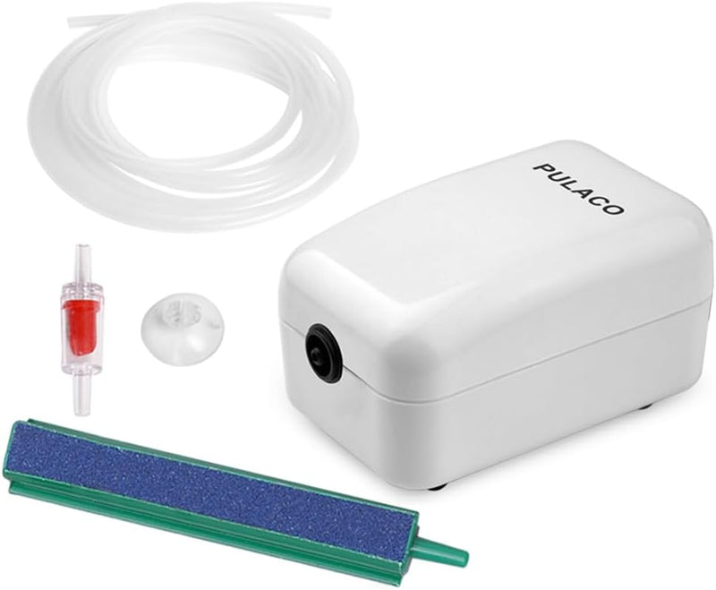 PULACO Ultra Quiet Mini Aquarium Fish Tank Air Pump for 1-20 Gallon