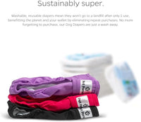 Pet Parents® Washable Dog Diapers (3pack) + Extendrs® of Durable Doggie Diapers, Premium Dog Diapers Female (Small, Princess)