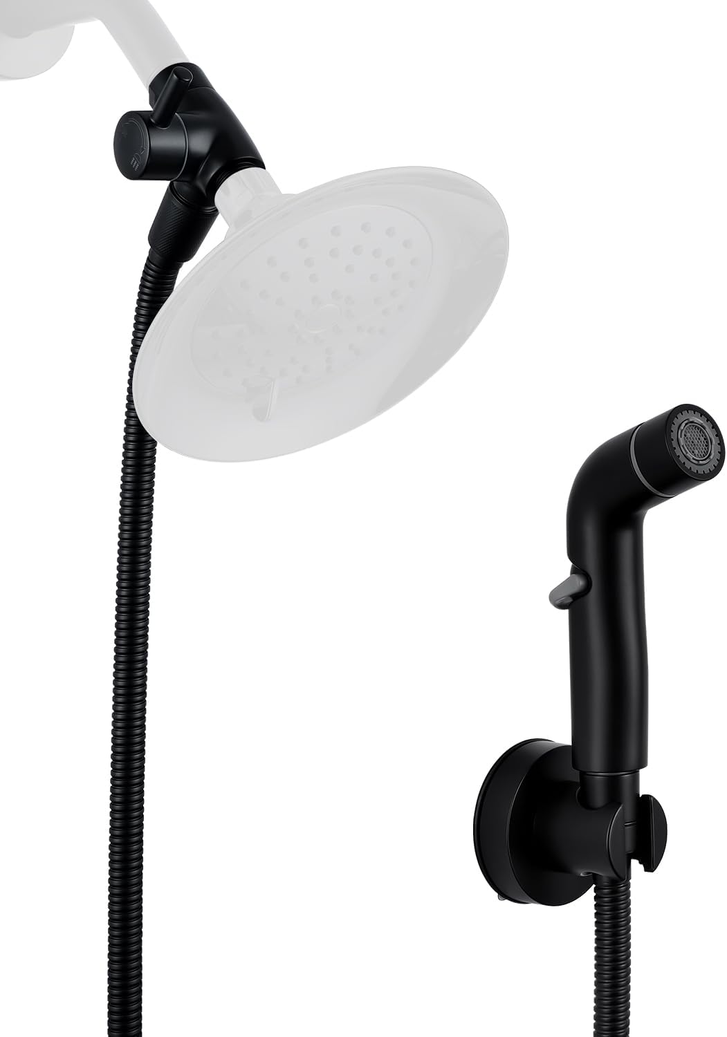 G-Promise 2 Mode Dog Shower Attachment with Extra Long Hose Adhesive - 78 Inch Hose / Matte Black