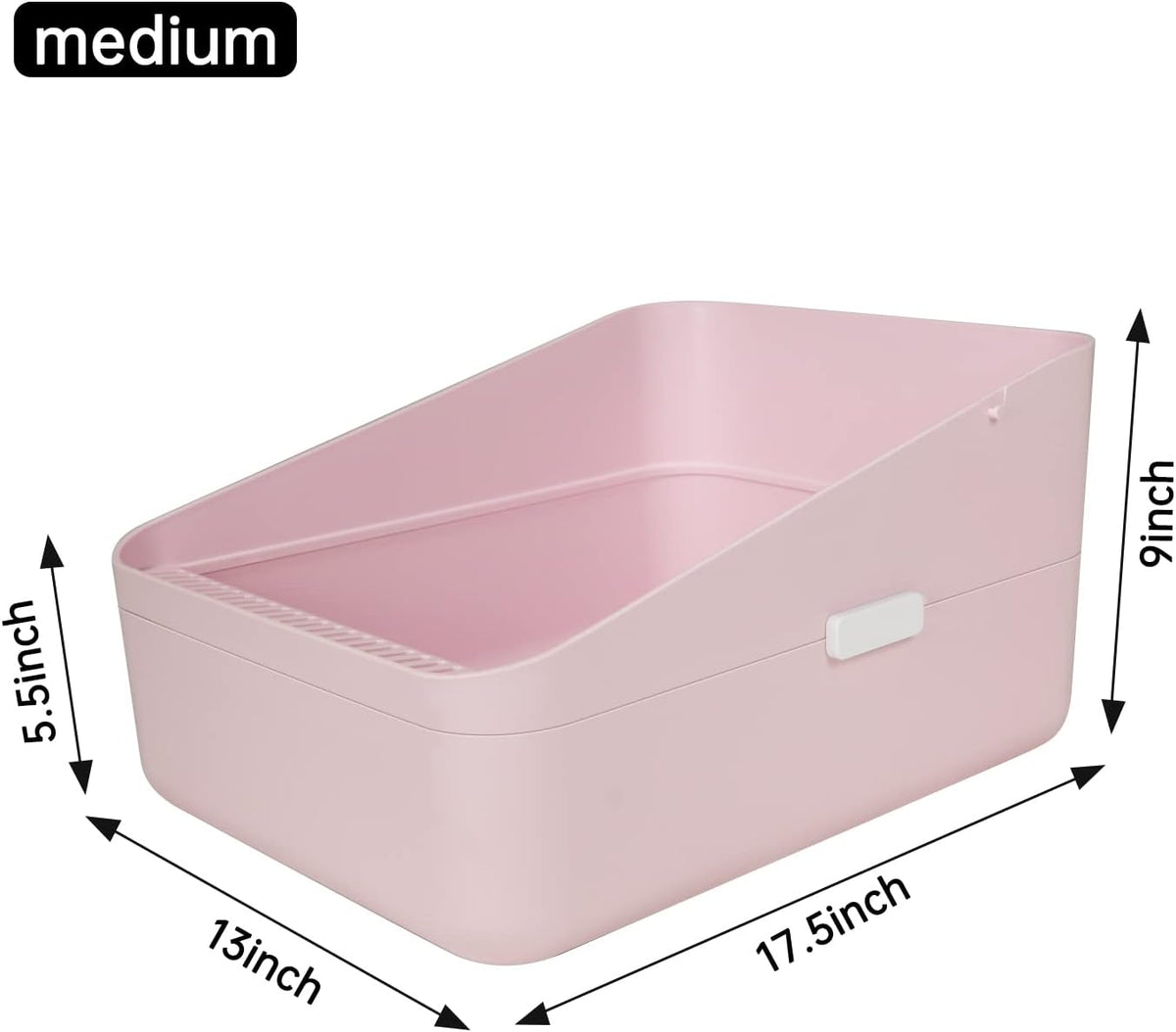 Open Cat Litter Box:Odor Reducing Anti Splash Design – Daily Care for Cats - Pink M - image 4