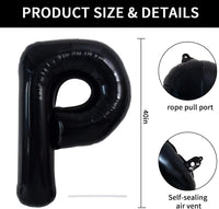 TONIFUL 40 inch black foil letter O balloon - view 38
