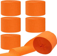 We Moment Dusty Blue Light Blue White Crepe Paper Streamers 1.8 Inch - Orange-6pcs