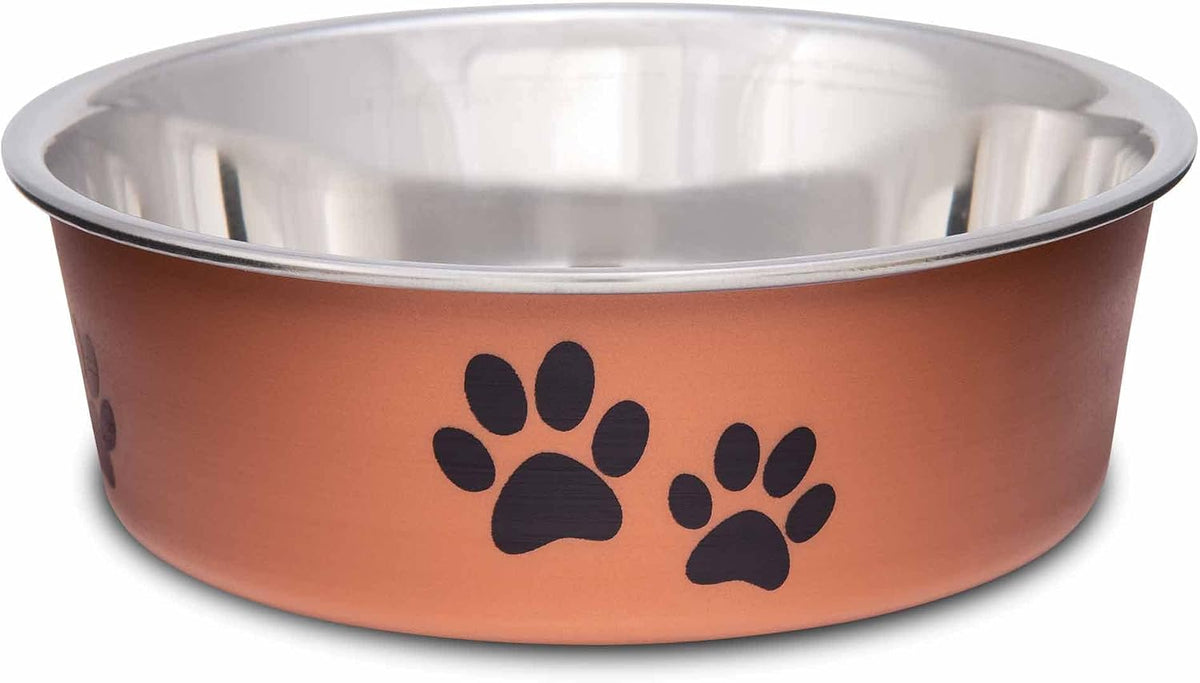 Loving Pets Bella Dog Bowls, Stainless Steel Dog & Cat Bowls - Copper / Small (10-20lbs)