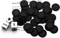 Bilywey Left Right Dice Game Set with 3 Dices + 36 Black Chips – Fun for Kids & Family - Black - image 3