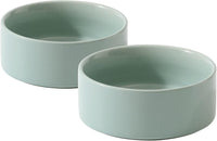 Cat Bowls Set of Two, 5.1” Ceramic Cat Food Bowls - Light Green / 2 Bowls - 5.1"