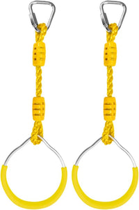 Swing Gymnastic Ring Warrior Obstacle Course Slackline Climb Trapeze - 2 Pack / Yellow