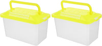 FRCOLOR Portable Plastic Turtle Tank - Transparent Aquarium Carrier Box for Small Pets Ideal for Hamsters Lizards and Fish Easy to Feed and Clean