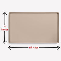 DogBuddy Dog Food Mat, Waterproof Silicone Pet Bowl Mats with Raised Edge – Essentials for Dogs - Medium: 21" x 14" / Taupe - image 4