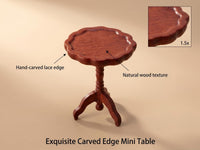 Cutemini 1:12 scale wooden dollhouse end table, round side tea table in white - view 8