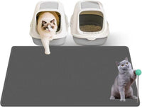 Silicone Cat Litter Mat with Toy, Waterproof - Dark grey