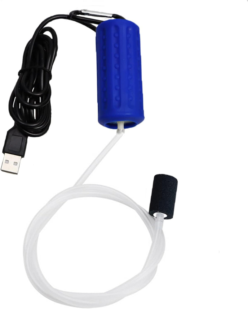 Aquarium Air Pump Mini USB Fish Tank Oxygen Air Pump 1W – Essentials for Fish - Dark Blue