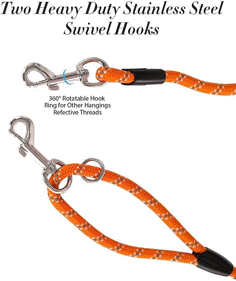 Long Dog Leash for Training 10FT/16FT/20FT/30FT/50FT/100FT - 30FT* 3/8 inch / 1Pack Orange - image 3