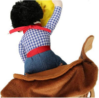 Deluxe Cowboy Rider Pet Costume - Funny Dog Halloween Outfit with Doll and Hat, Adjustable Knight Style Costume for Labs, German Shepherds, and Golden Retrievers, and More (M)