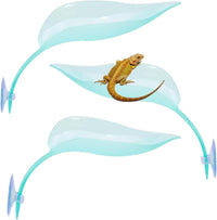 3pcs Crested Gecko Hide，Wall Climbing Gecko Toy，Reptile Leaf，Crested - Light Blue