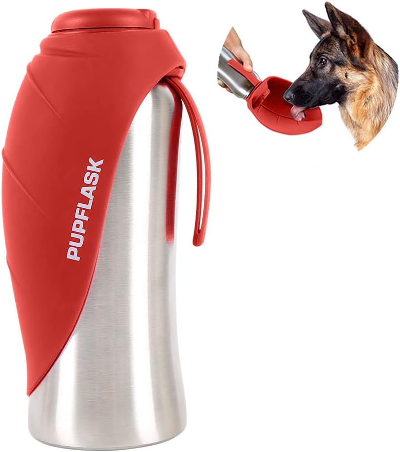 PupFlask Large Dog Water Bottle - 27 Ounce / Crimson Red