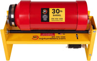 MJR Tumblers 40lb heavy duty rock tumbler with powder-coated steel frame and rubber rollers