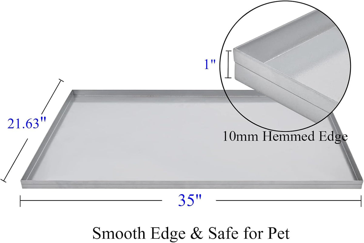 47x29.13x1 Replacement Tray for Dog Crate, Galvanized - Galvanized with coating / 41.0"L x 27.3"W x 1.0"H - image 2
