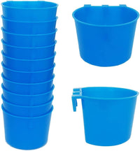 Cage Cups Birds Feeders Seed Bowl Chicken Feeding Watering Dish - 10PCS BLUE